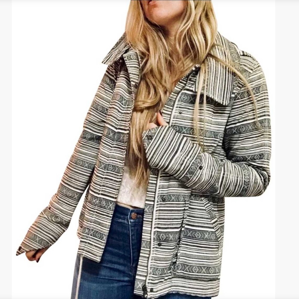 New - Capulet Aztec Print Anorak Hooded Zip Jacket - Size S